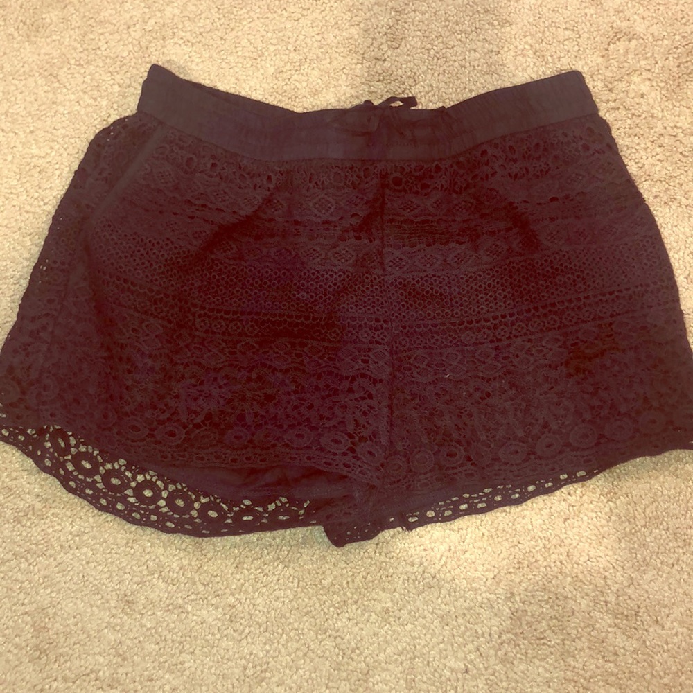 Solitaire Swim Sz Large, Lace Navy Shorts. NWOT